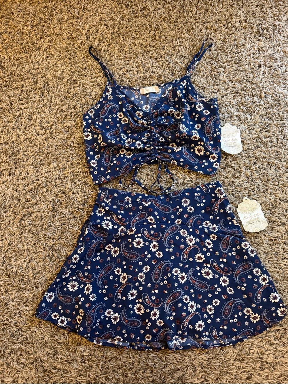 altard state paisley top and skort set